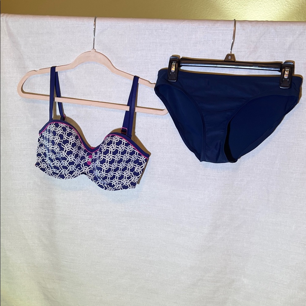 Cleo Blue and White Bikini Set